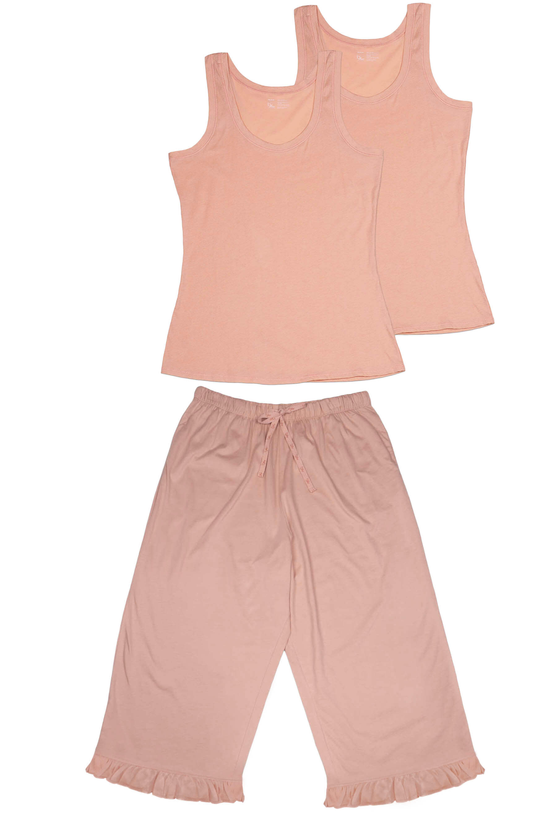 100% Cotton 3/4 Pant and Tank Tops Lounge Set