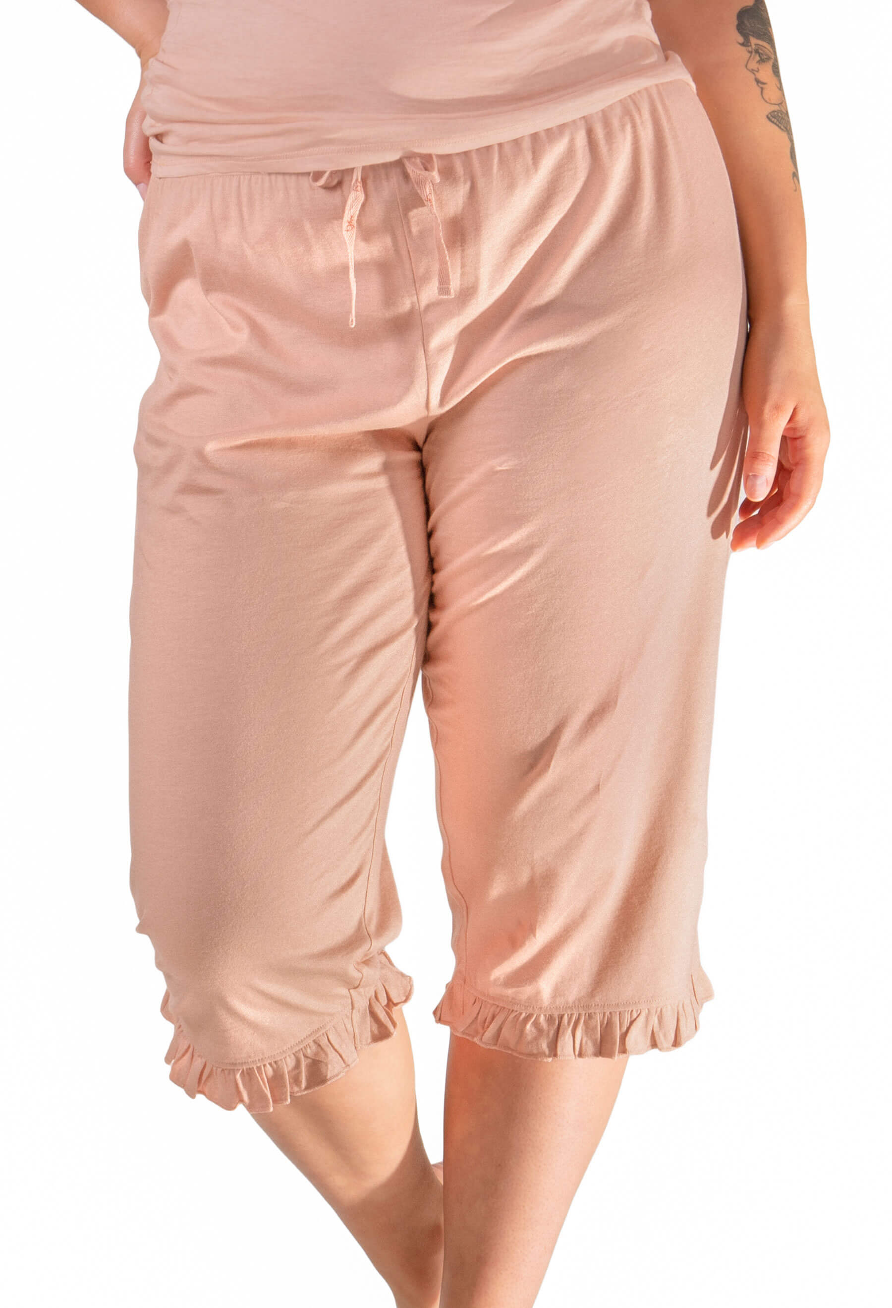 100% Cotton 3/4 Pant and Tank Tops Lounge Set